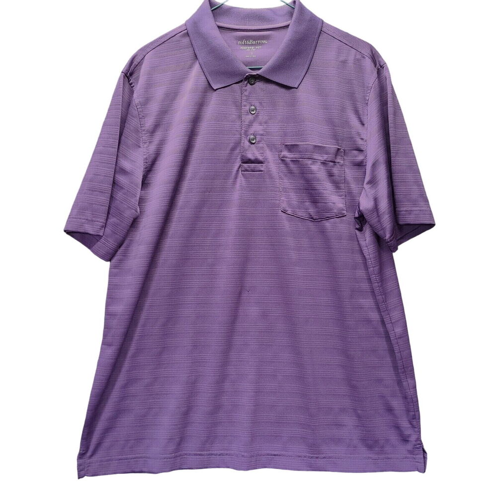 Croft & Barrow Mens Polo Purple Size Medium 100% Polyester Performance Pullover